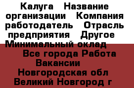 Калуга › Название организации ­ Компания-работодатель › Отрасль предприятия ­ Другое › Минимальный оклад ­ 8 000 - Все города Работа » Вакансии   . Новгородская обл.,Великий Новгород г.